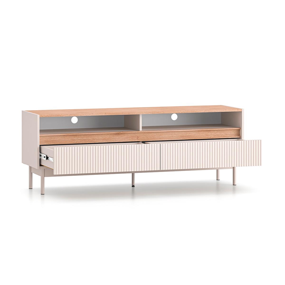 TV-MÖBEL Connie Kaschmir und Holz - Beige, Holzwerkstoff (153.8/54.9/40cm) - Petits-meubles