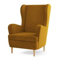 SESSEL VOGERA Ohrensessel Polstersessel, Gelb - Eichefarben/Gelb, Holzwerkstoff (78/103/85cm) - MASSENO