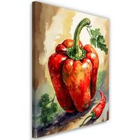 WANDBILD rote paprika essen - Rot, Textil (40/60cm) - Feeby