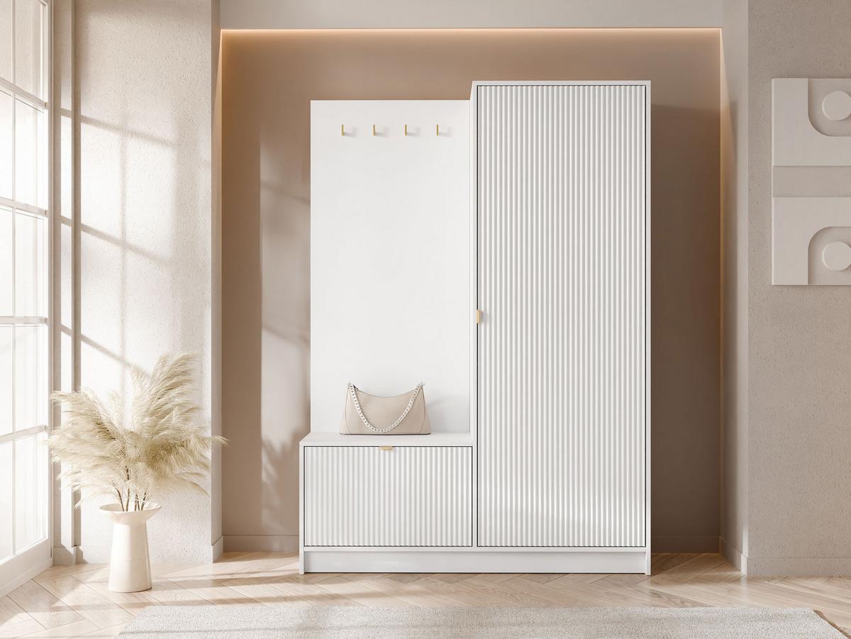 GARDEROBE Tireno - Weiß, Holzwerkstoff/Kunststoff (120/180/40cm) - MIRJAN24