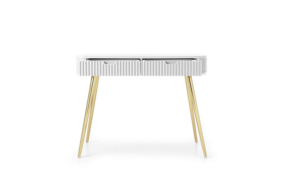 KONSOLENTISCH ZENZERO 103/80/49 cm mit Schubladen, Weiß - Weiß, Holzwerkstoff (49/103/80cm) - MASSENO