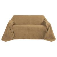 TAGESDECKE Romantica Wildleder Optik 210/280 cm Hellbraun - Braun, Textil (210/280cm) - Beautissu 