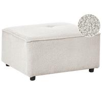 OTTOMANE Bouclé Cremeweiß Axebo - Creme, Textil (70/42/70cm) - Beliani