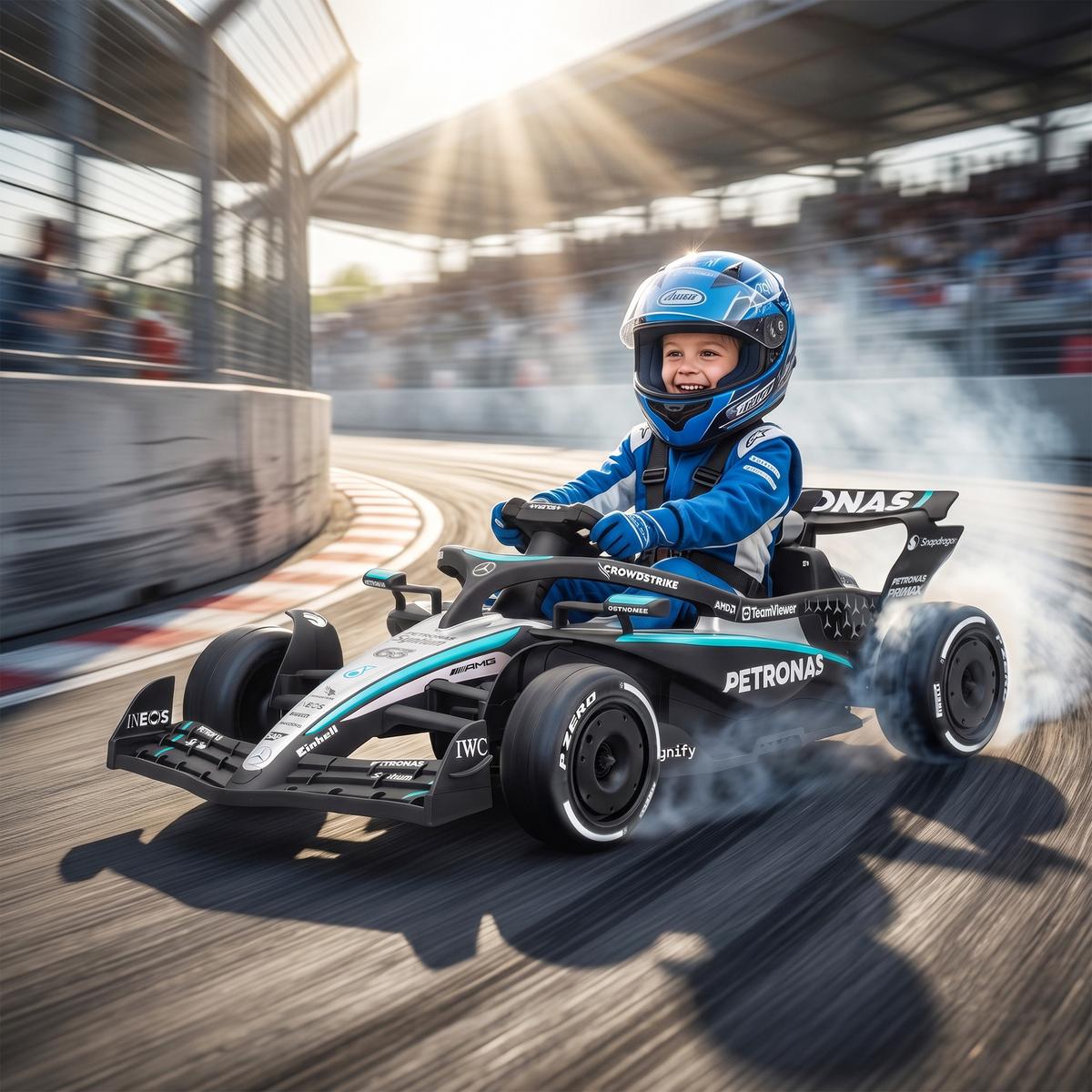 ELEKTRO-GO-KART Kunststoff Schwarz - Schwarz, Kunststoff (123/66/39cm) - AIYAPLAY