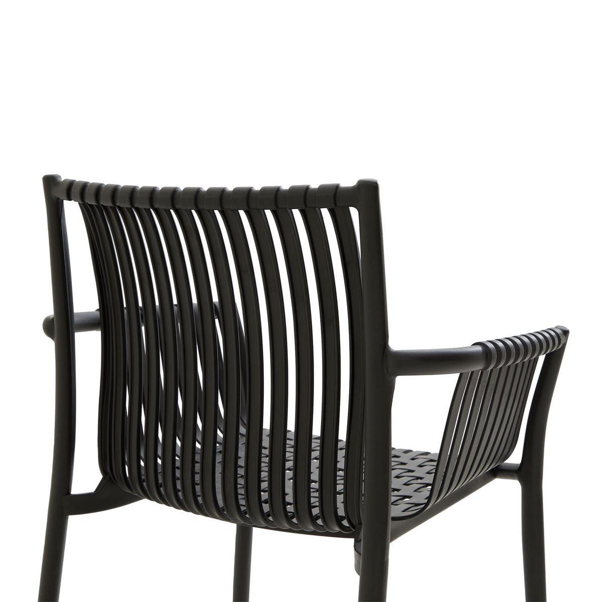 GARTENSTÜHLE OLEA 4er-Set schwarz - Schwarz, Textil (59/84/57cm) - IDIMEX