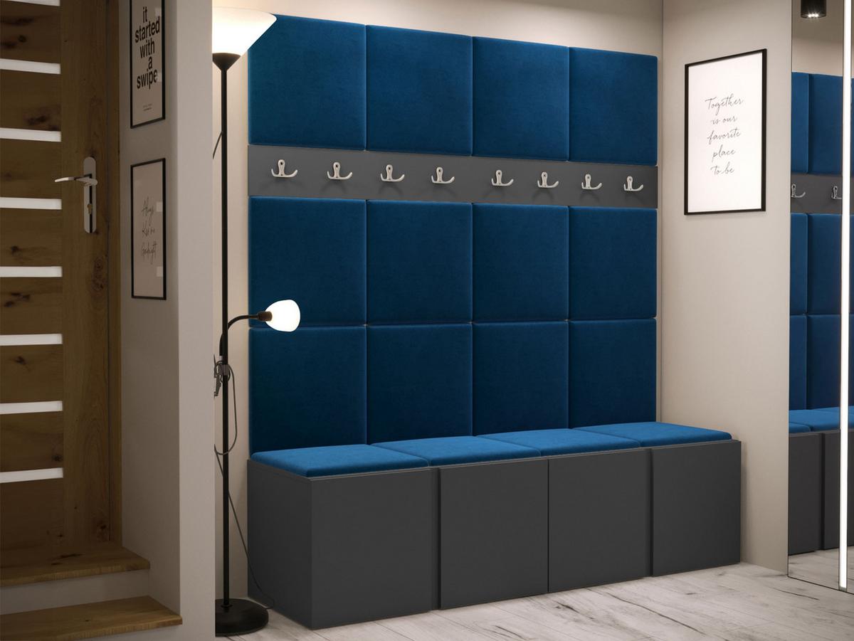 GARDEROBEN-SET Orion V - Blau/Graphitfarben, Holzwerkstoff/Kunststoff (168/186/46cm) - MIRJAN24