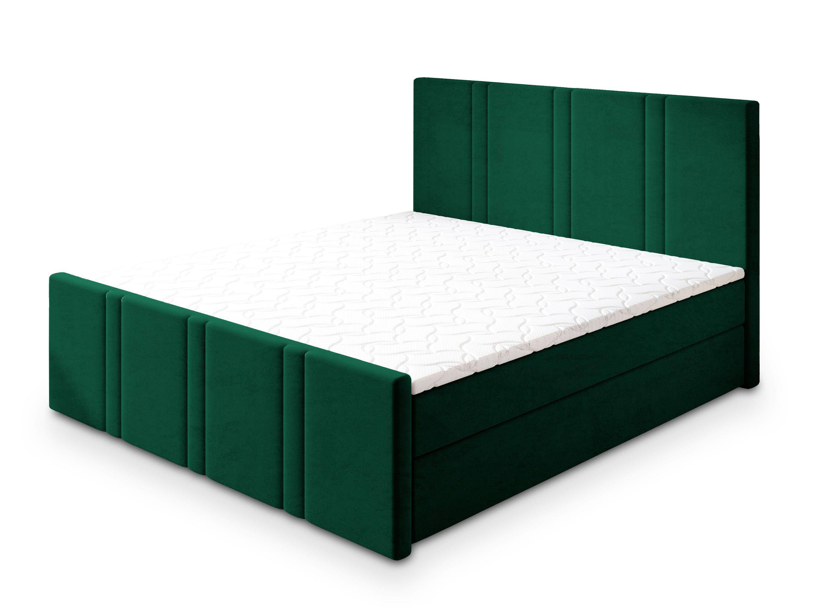 BOXBETT COMOZA 140x200 cm mit Matratze und Topper - Grün - Grün, Holz (140/200cm) - MASSENO