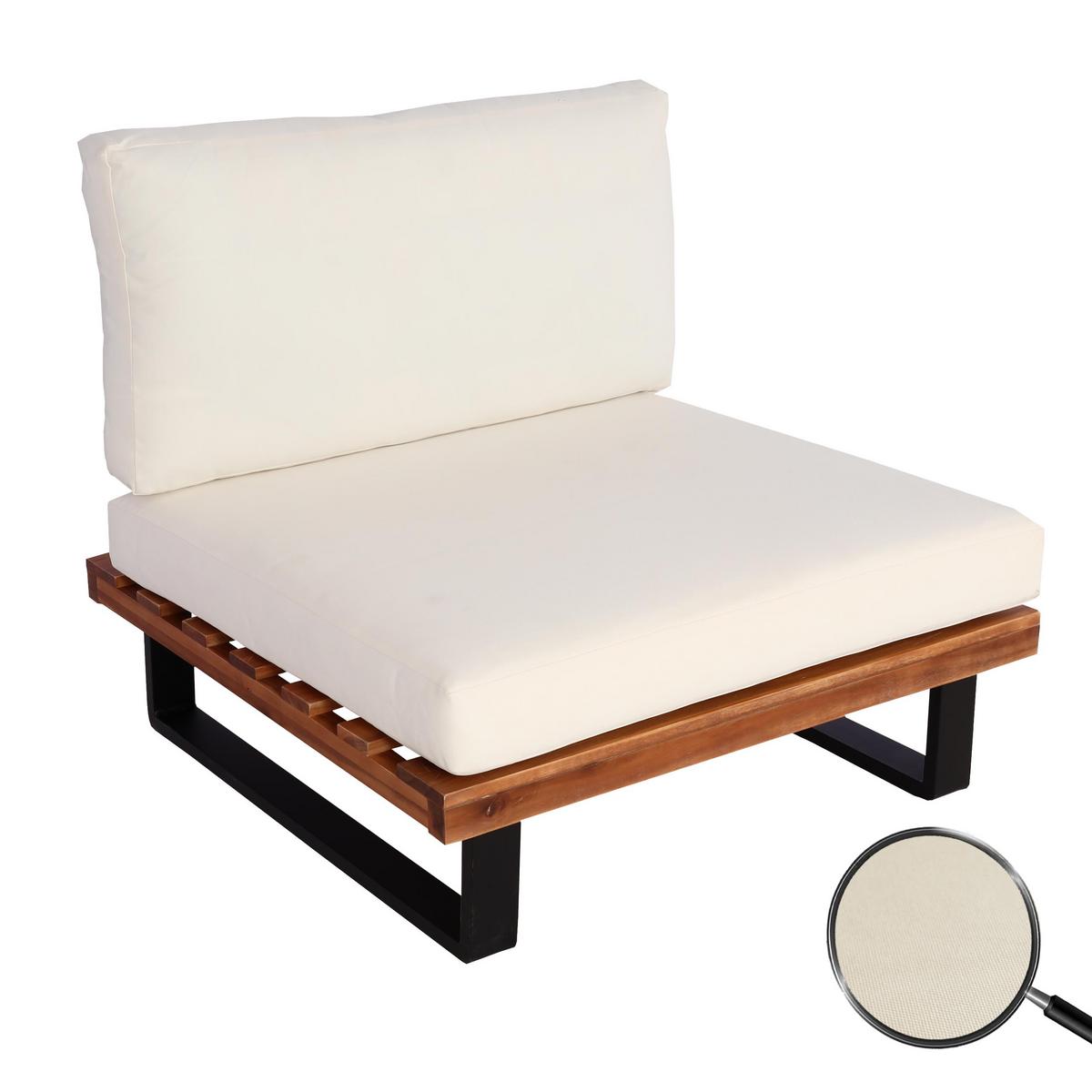 LOUNGE-SESSEL Schwarz, Dunkelbraun, Cremeweiß - Dunkelbraun/Schwarz, Holz (82/75/82cm) - MCW