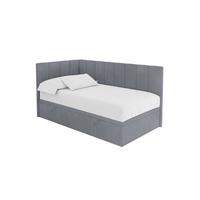 EINZELBETT Jugendbett mit Bettkasten Rechts, mit Matratze - LOVY 90x200 Grau - Grau, Holzwerkstoff/Textil (90/200cm) - ALTDECOR
