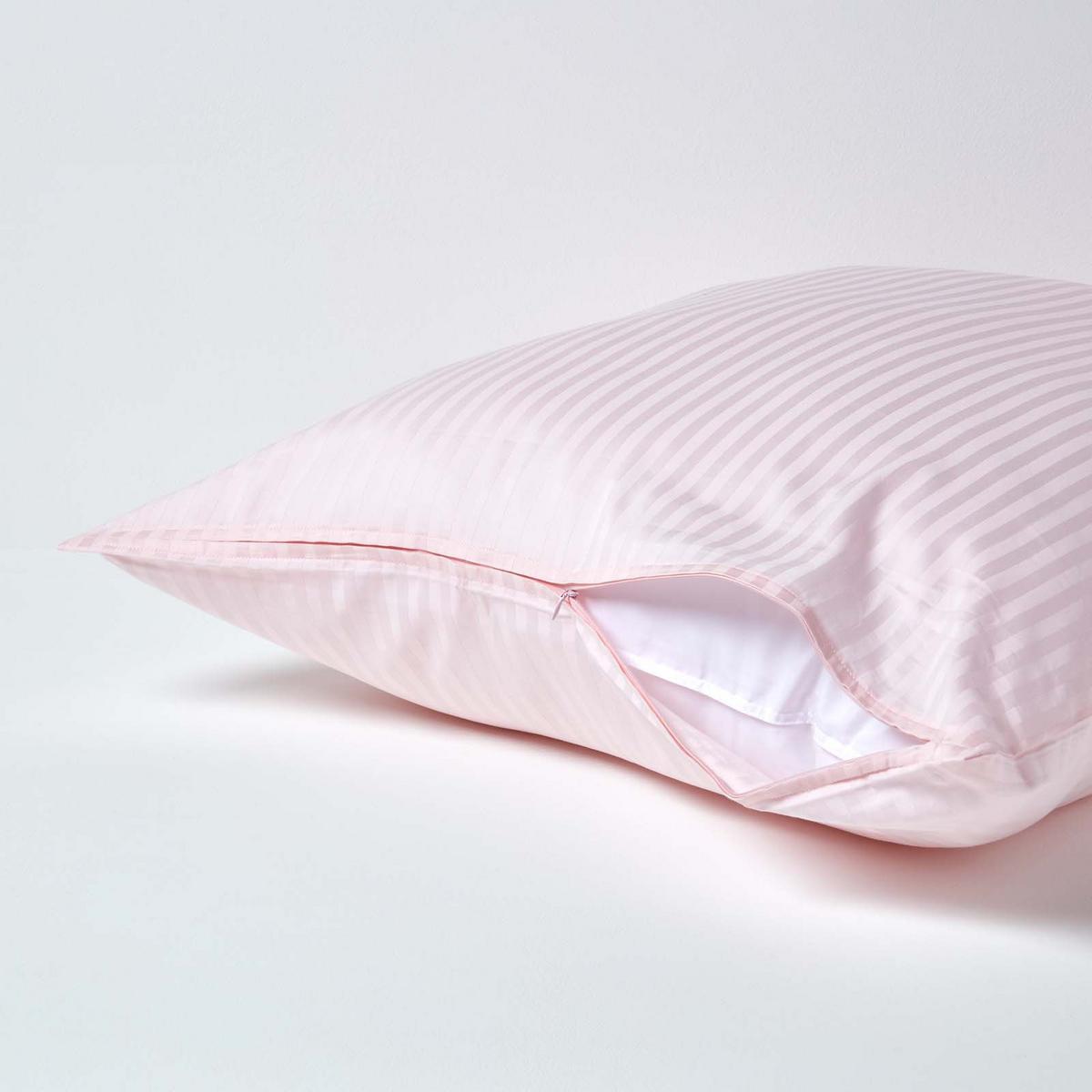 KISSENBEZUG Damast, Ägyptische Baumwolle, Fadendichte 330 - Rosa, Textil (80/80cm) - Homescapes