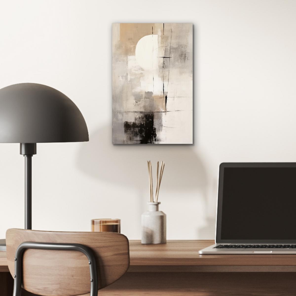 METALLBILD Abstrakt - Kunst - Grau 20x30 cm - Hellgrau, Metall (20/30cm) - MuchoWow