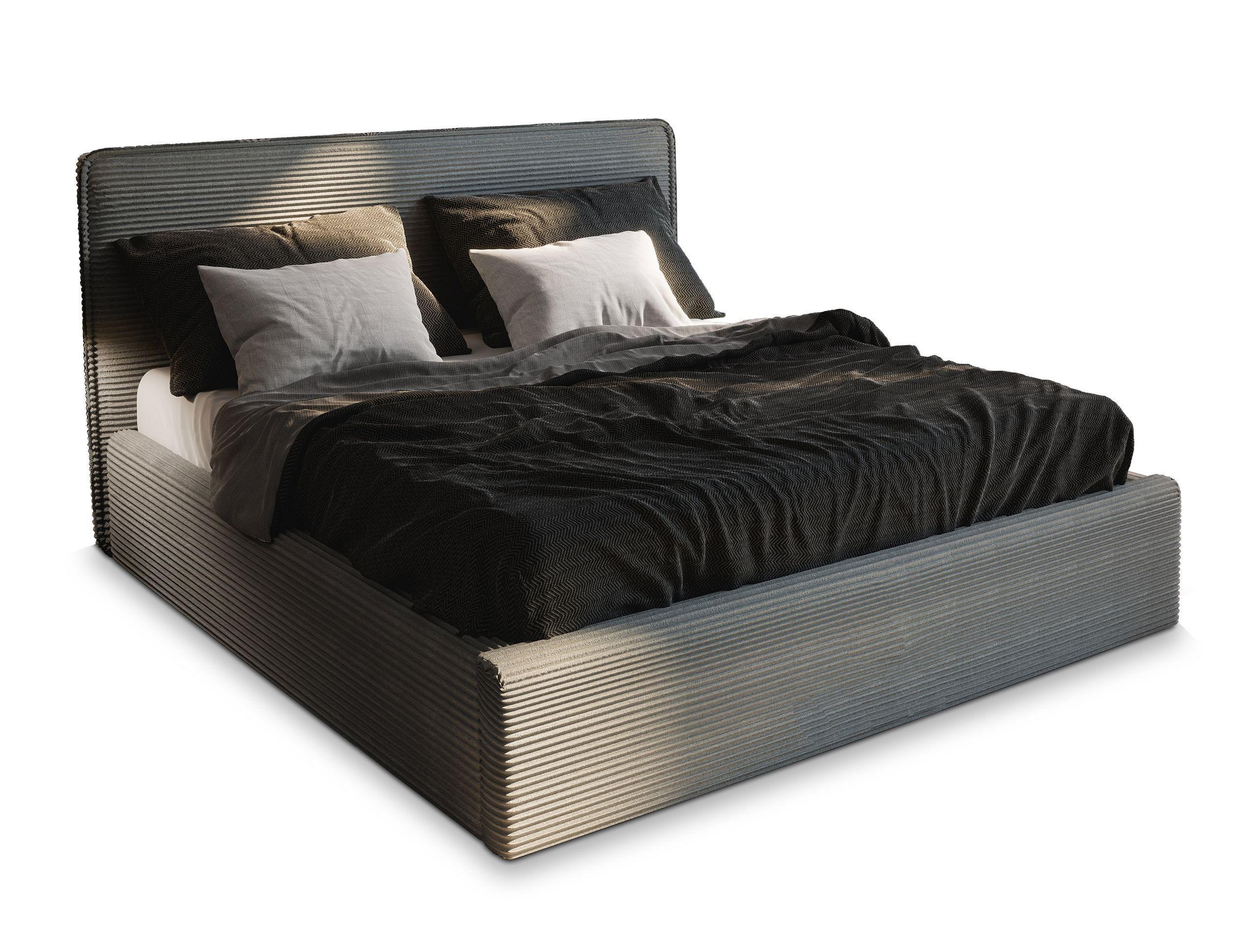 POLSTERBETT PARMA 120x200 cm mit Bettkästen - Grau - Grau, Holz/Textil - MASSENO