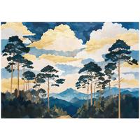 FOTOTAPETE Wald Natur Bäume Wohnzimmer 200x140 - Multicolor, Papier (200/140cm) - Wallarena