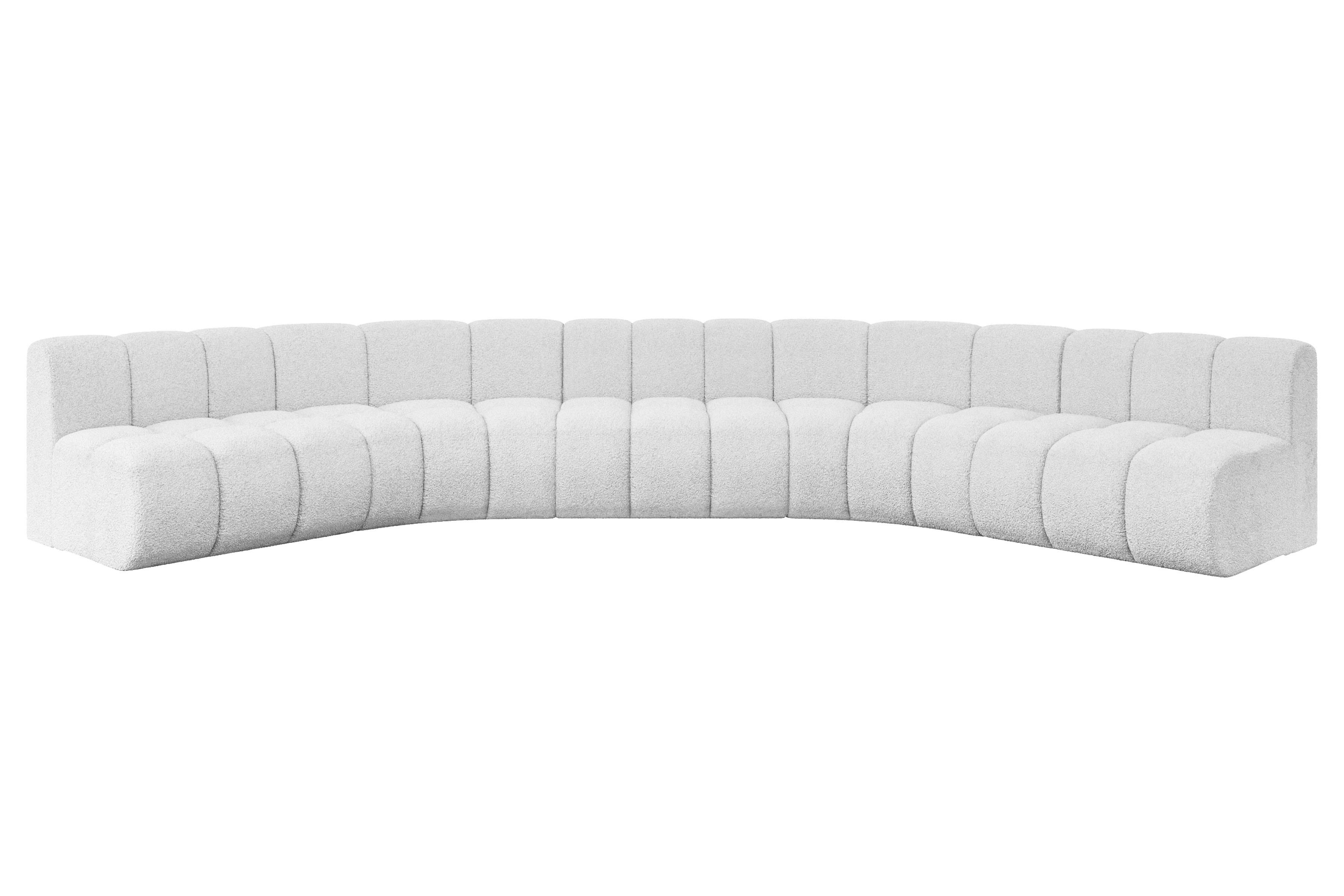 WOHNLANDSCHAFT modulares Sofa Montra-U1 - 490x174x70 cm Weiß - Weiß, Holzwerkstoff/Textil (490/70/174cm) - ALTDECOR