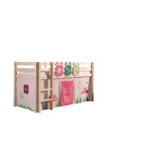 KINDERBETT Karolina 210x114x106 Massivholz Natur Textilset Spring 3 - Hellrosa/Kieferfarben, Holz (90/200cm) - 58aufmkessel