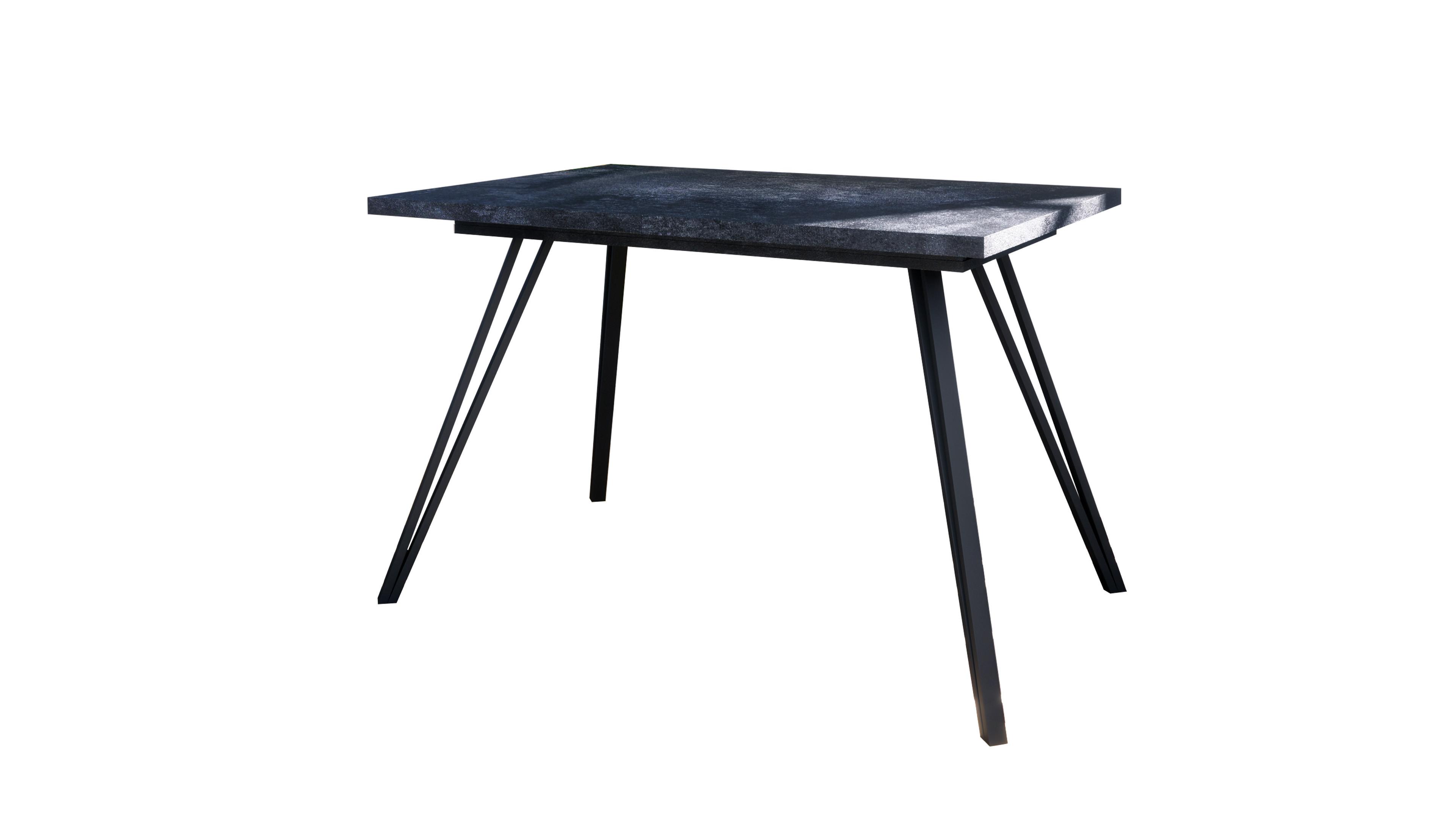 ESSTISCH Lisa Holzkohle Optik - Schwarz, Holzwerkstoff (80/160/75cm) - Vladon