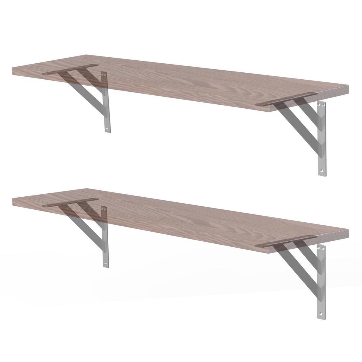 REGALTRÄGER 2er Set - Silberfarben, Metall (24/24/3cm) - ML-DESIGN
