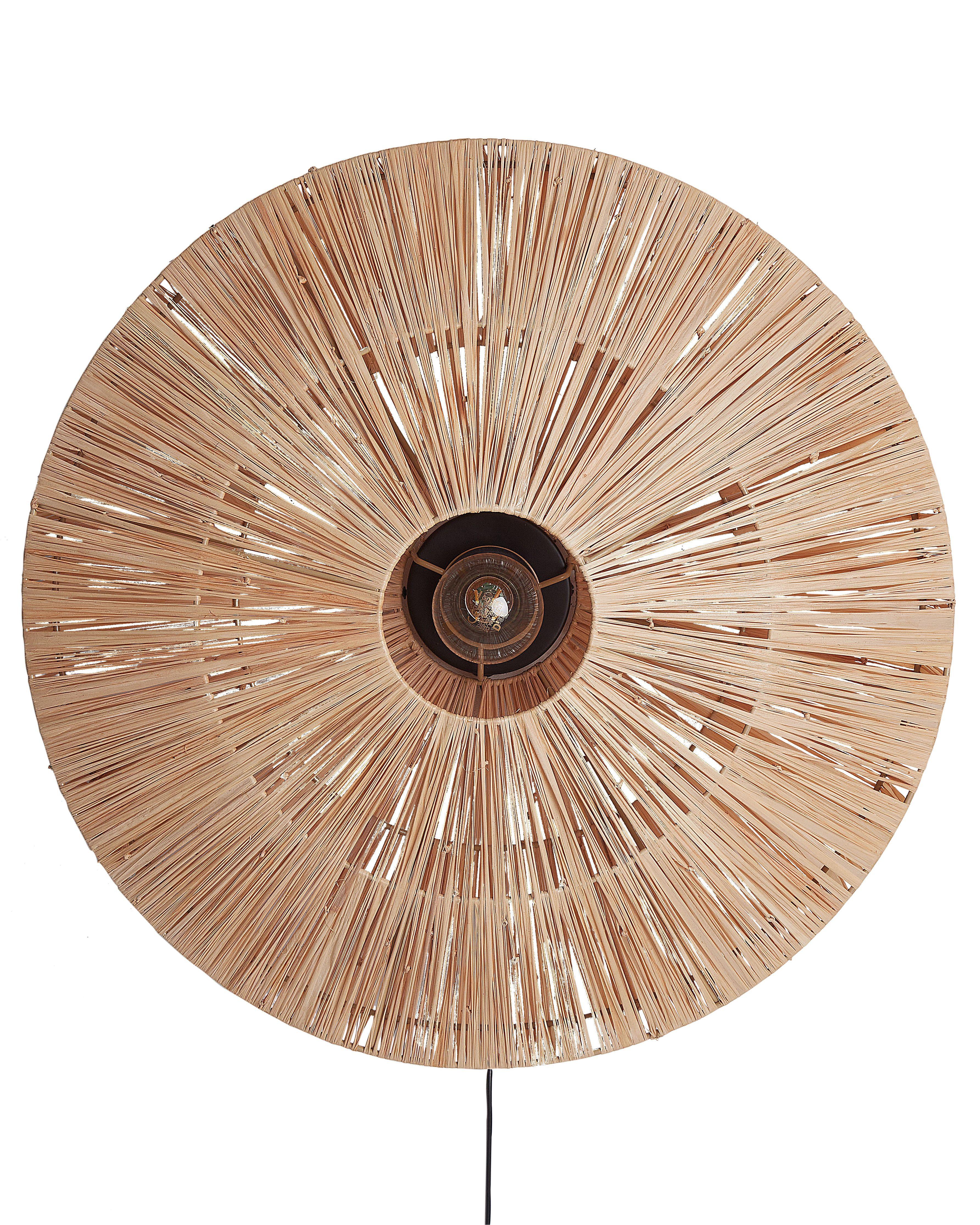 WANDLAMPE Naturfarben/Schwarz Lumut - Schwarz/Naturfarben, Naturmaterialien (48/48/20cm) - Beliani