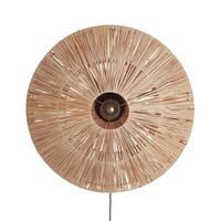 WANDLAMPE Naturfarben/Schwarz Lumut - Schwarz/Naturfarben, Naturmaterialien (48/48/20cm) - Beliani