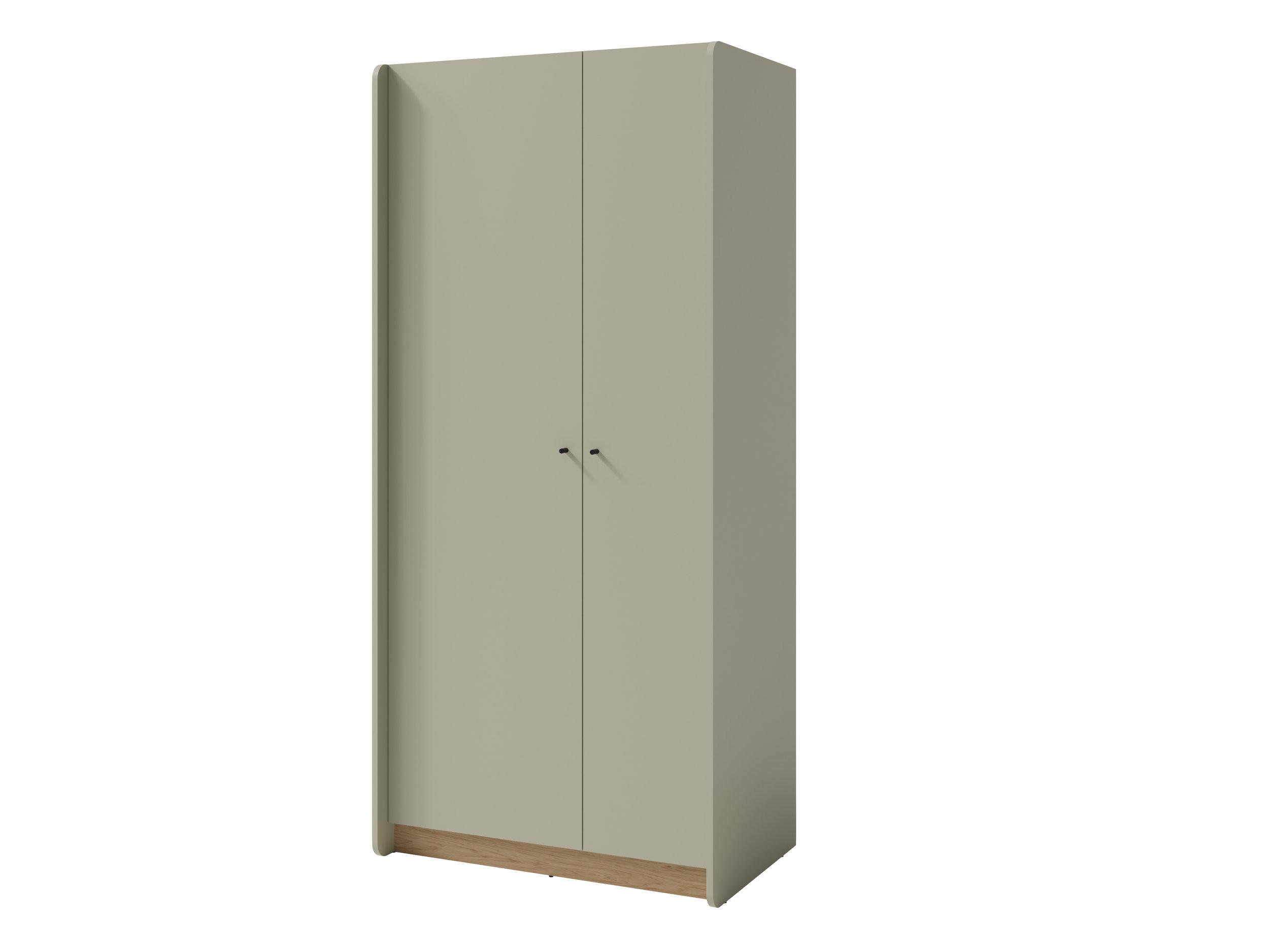 DREHTÜRENSCHRANK VETTA 90/195/52cm 2-türig Grün - Eichefarben/Grün, Holzwerkstoff (90/195/52cm) - MASSENO