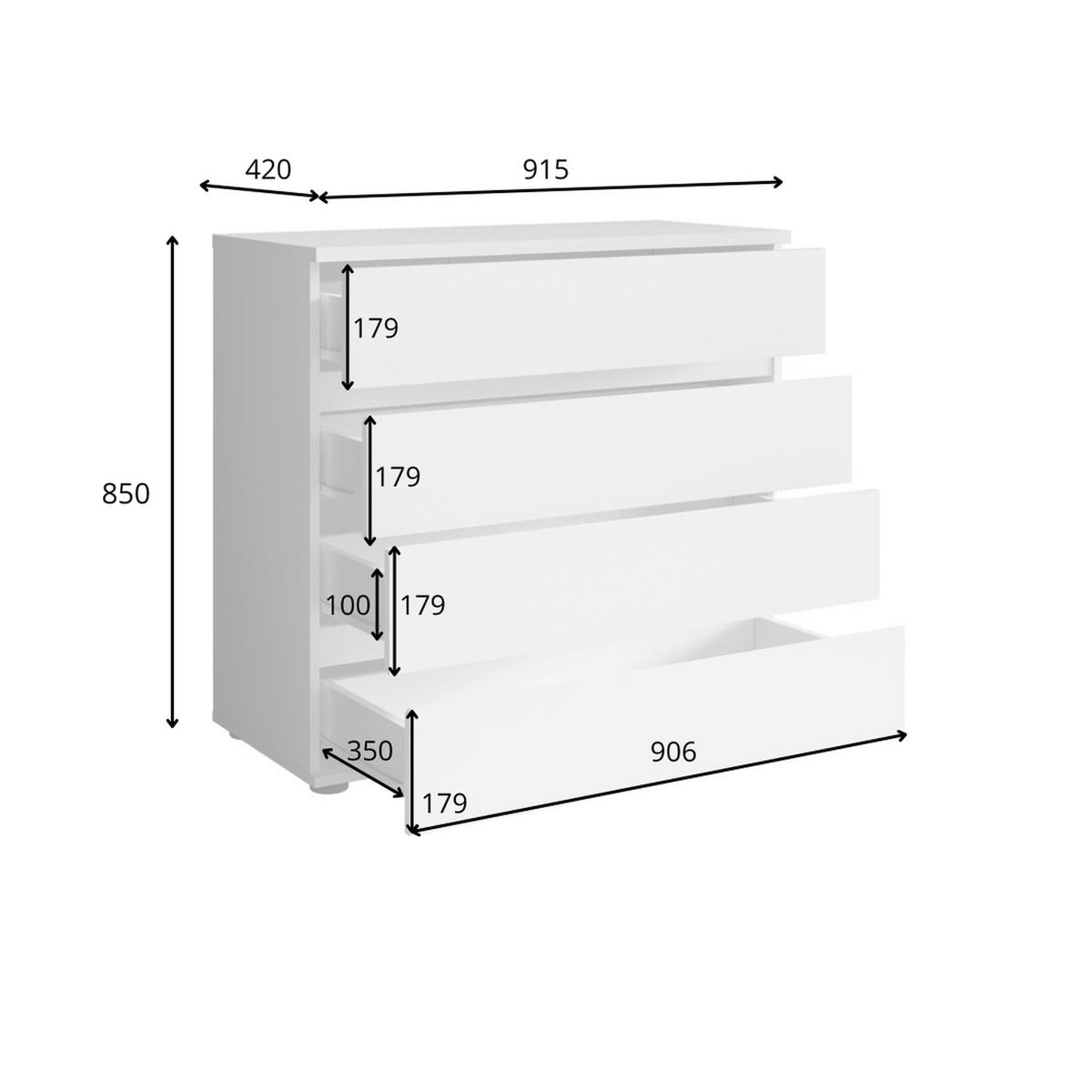KOMMODE Portland Esche Schwarz 91/84/42 - Schwarz, Holzwerkstoff (91/84/42cm) - RAUMHIRSCH FURNITURE