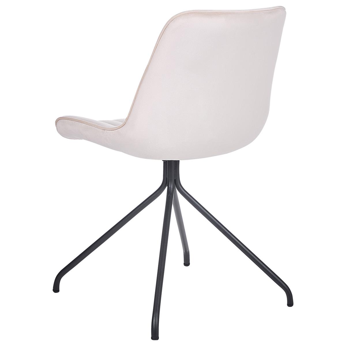 ESSZIMMERSTUHL 2er-Set Samtstoff Beige Navasota - Beige, Textil/Metall (47/83/62cm) - Beliani