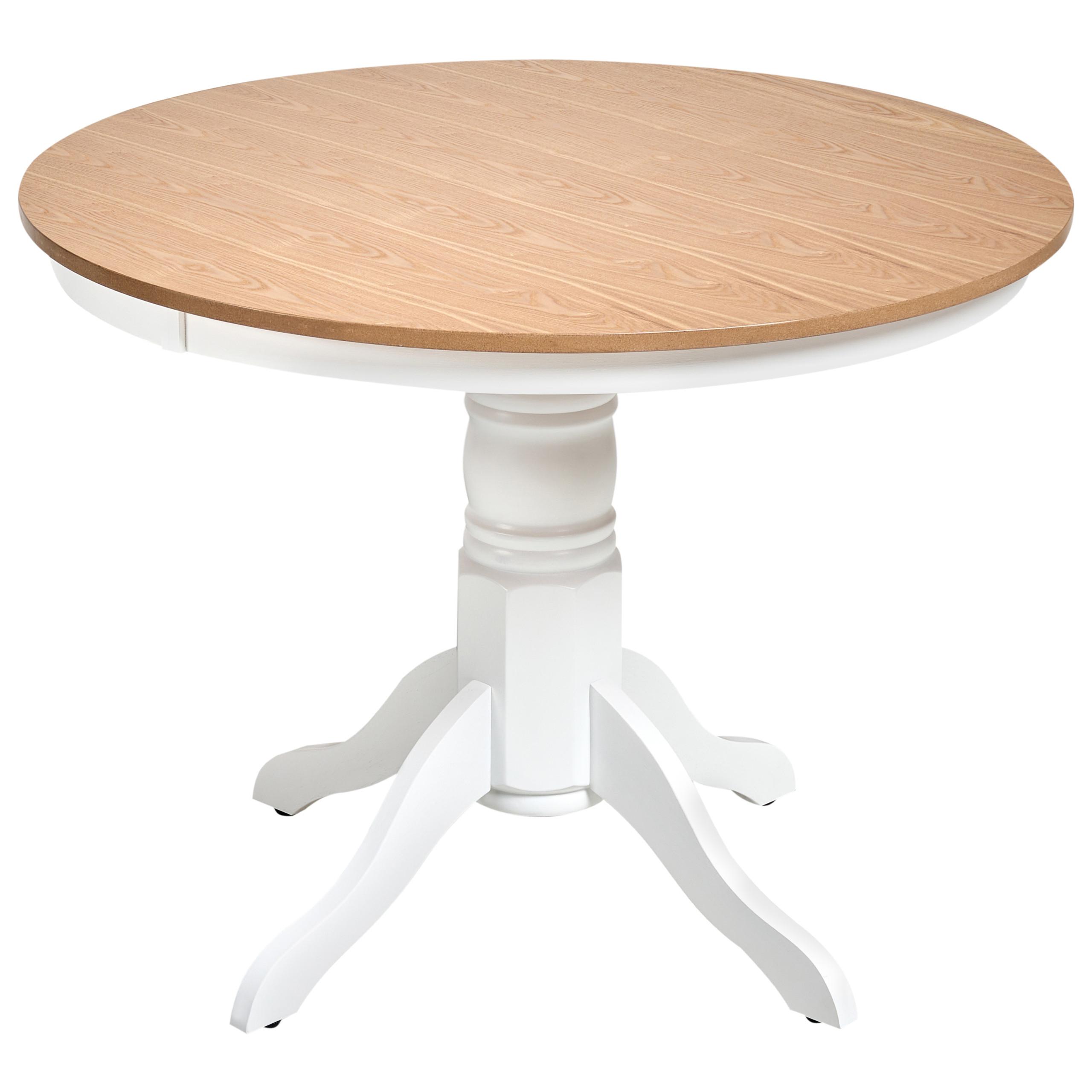 ESSTISCH Helle Esche 100/100 cm Holz Akron - Hellbraun/Weiß, Holz (100/100/76cm) - Beliani