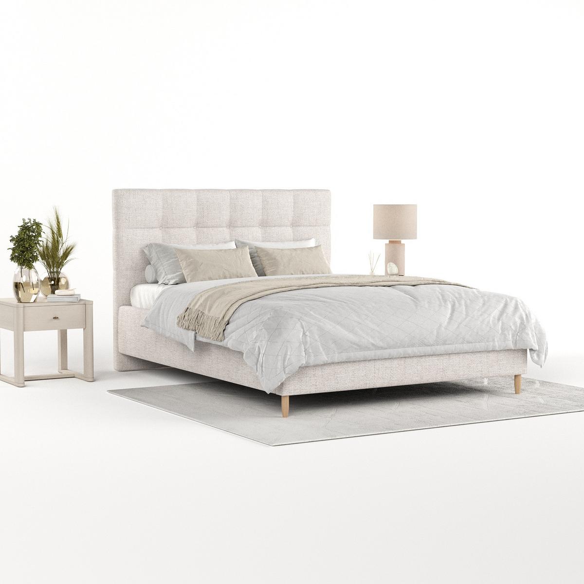 POLSTERBETT Cora 120/200 cm Hellbeige im Neve Stoff - Sandfarben/Naturfarben, Holz/Holzwerkstoff (120/200cm) - AltaBeds