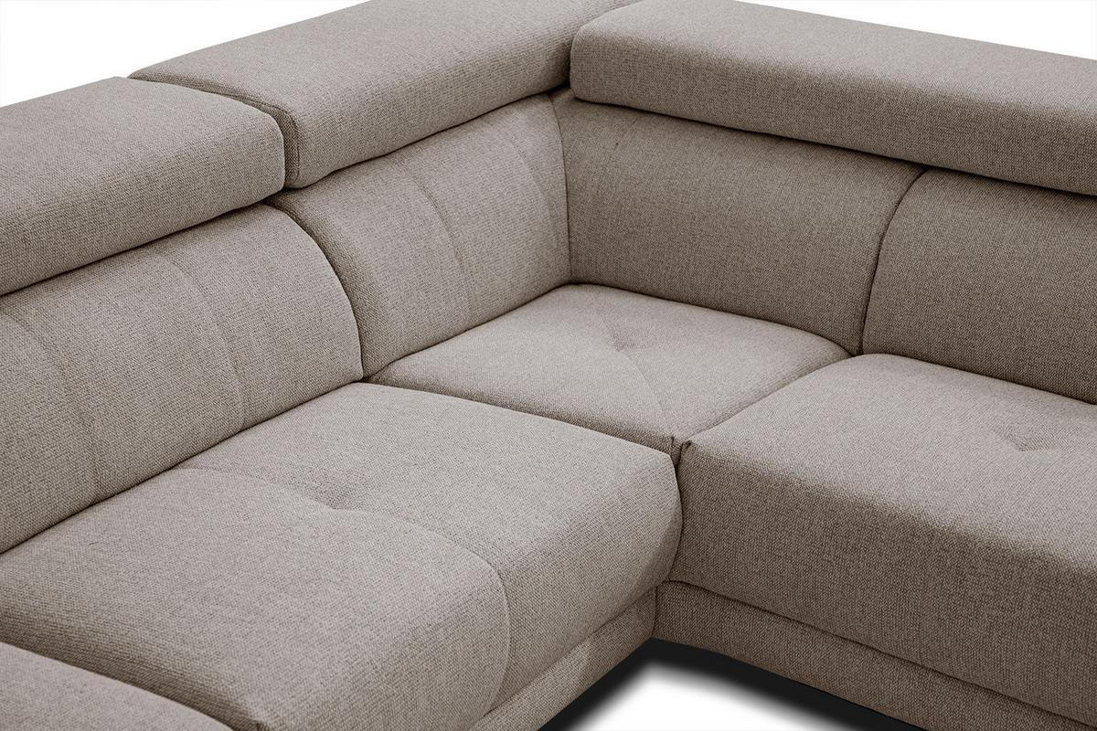 ECKSOFA MORELLO 5-Sitzer, taupe - Taupe/Schwarz, Holzwerkstoff/Textil (287/228cm) - Wozimo