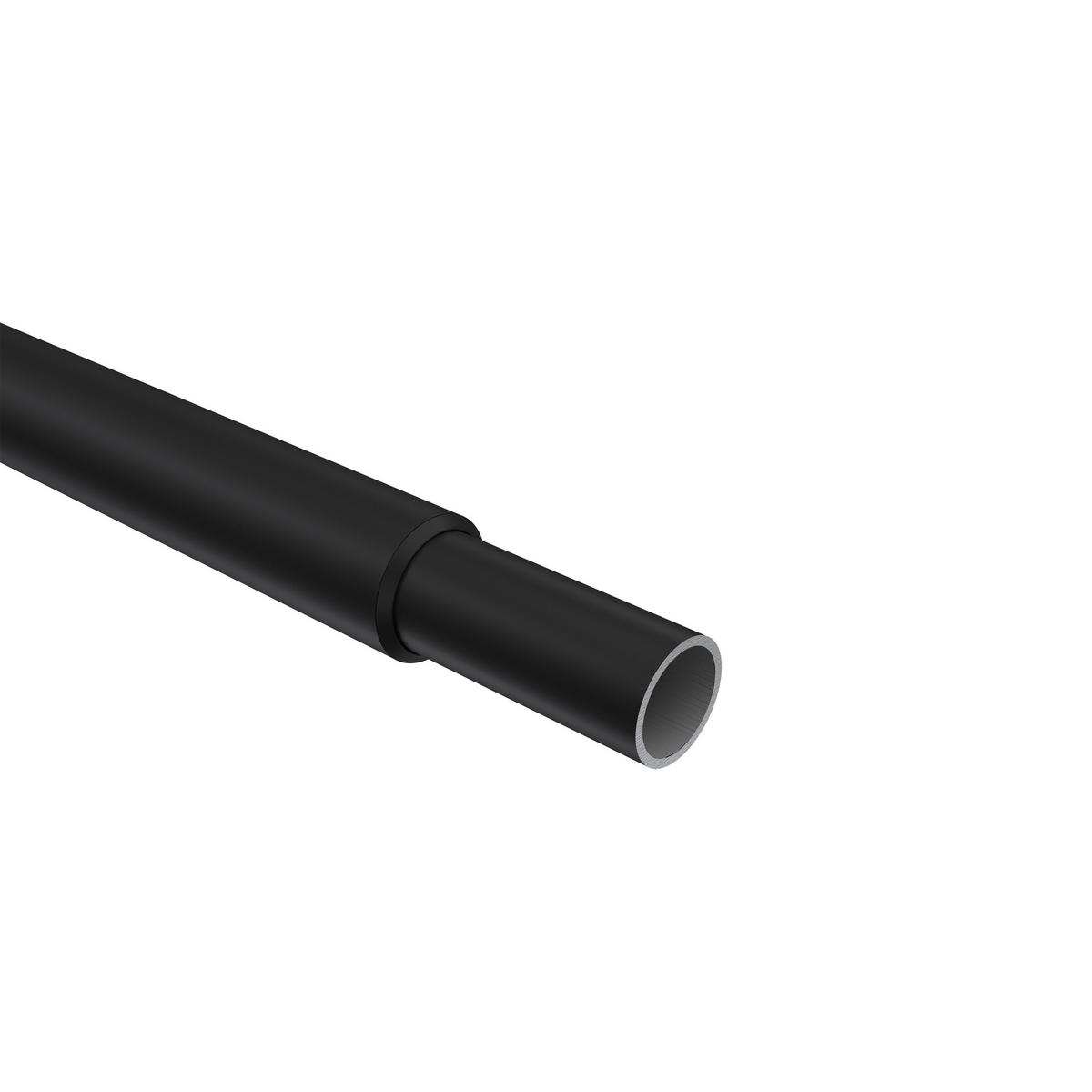 GARDINENSTANGE / TELESKOPSTANGE Hera Livo 130-240 cm, 1-läufig, 16/13 mm Ø Schwarz - Schwarz, Kunststoff/Metall (240cm) - INTERDECO