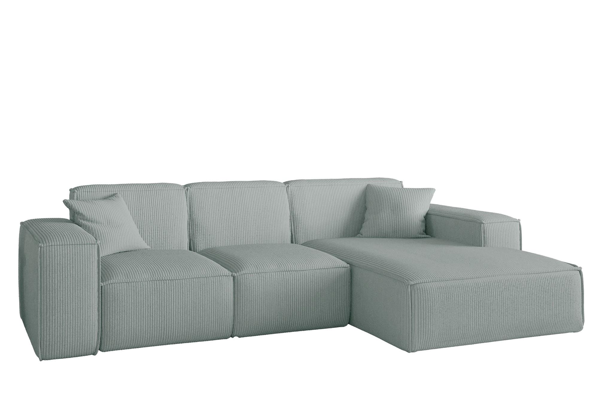 ECKSOFA Celes Premium Stoff Scala - Pastellblau, Holzwerkstoff/Textil (266/165cm) - Fun Möbel