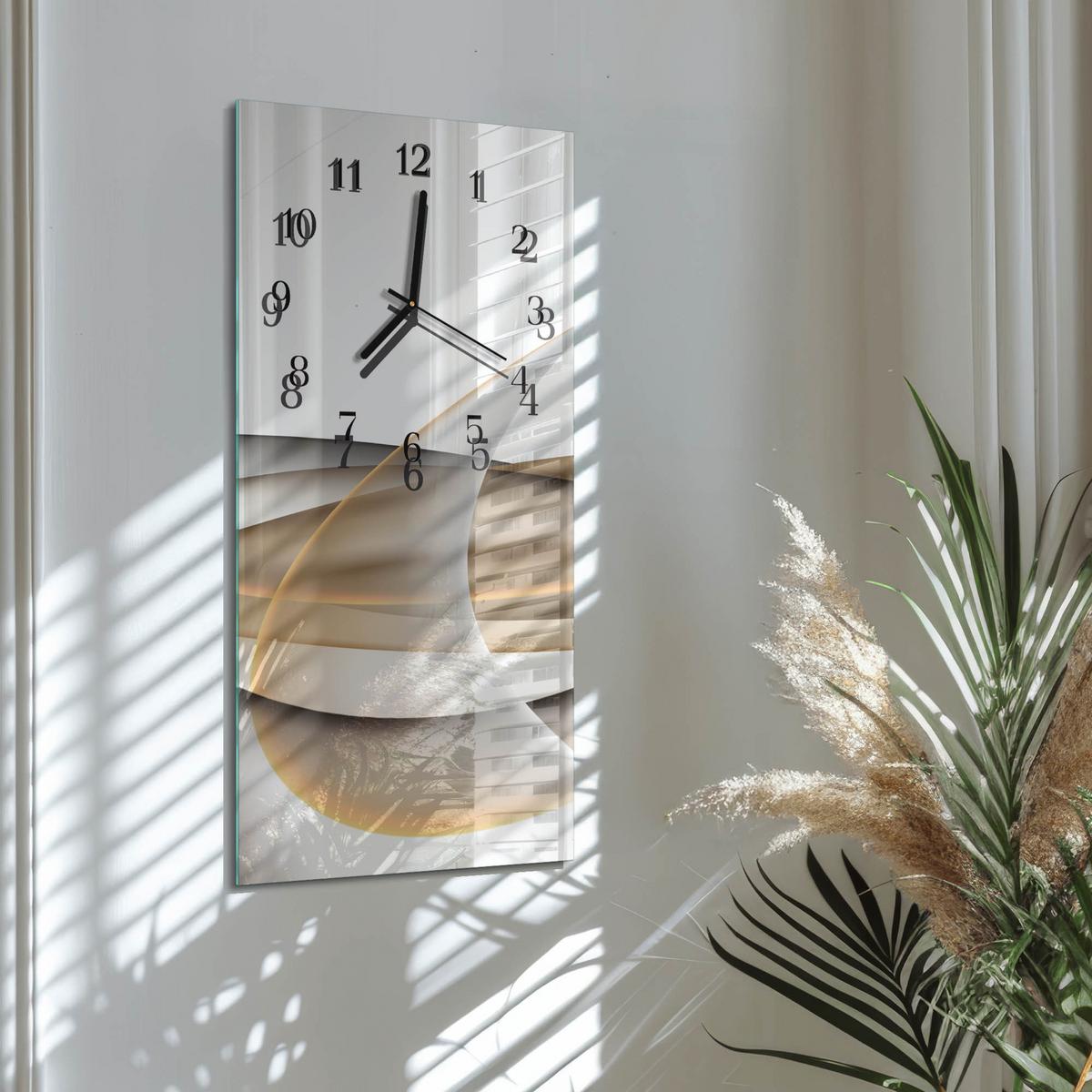 WANDUHR aus Glas 30x60 cm - Abstraktion - Multicolor, Glas (30/60/0.4cm) - TULUP