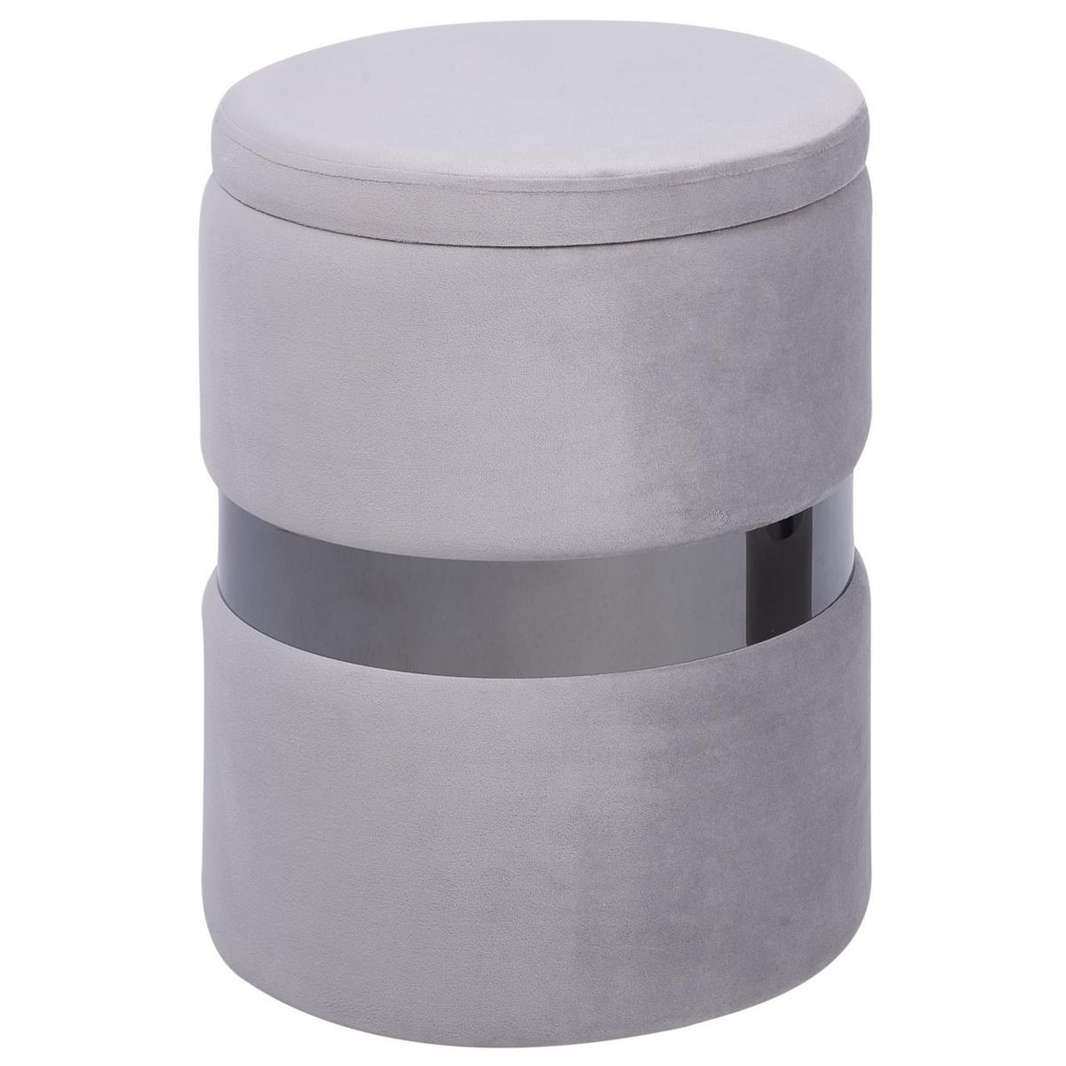POUF Doris 35-30/35-30/44-36 cm - Grau, Textil (35/36/35cm) - Beliani