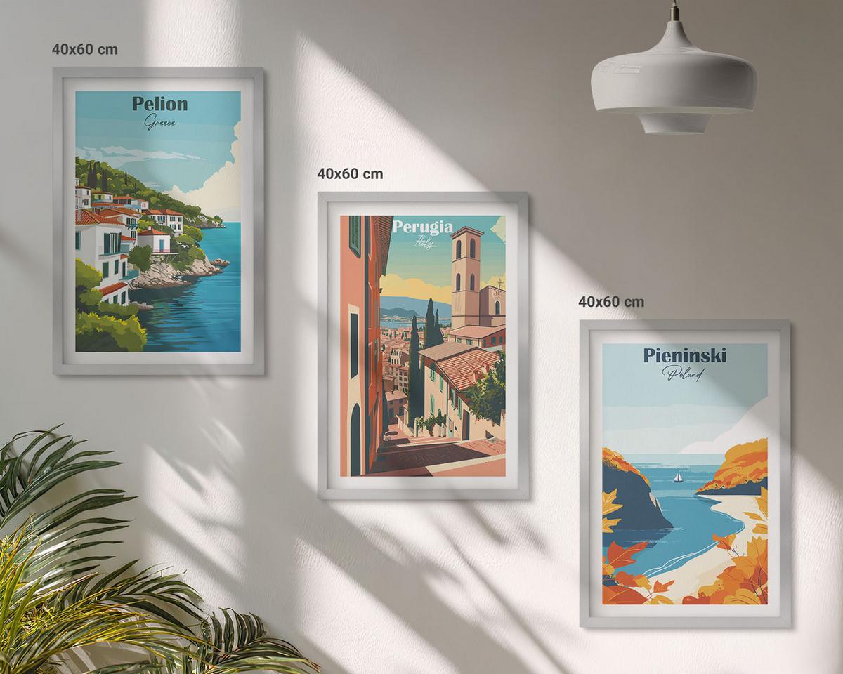 BILDER SET 3er Set - 40x60 cm Silberner Rahmen - Malerische Retro-Landschaften - Silberfarben, Kunststoff (40/60cm) - TULUP