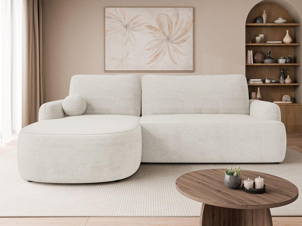 ECKSOFA Loridu, Seite: Links - Creme/Schwarz, Holz/Kunststoff (250/174cm) - MIRJAN24