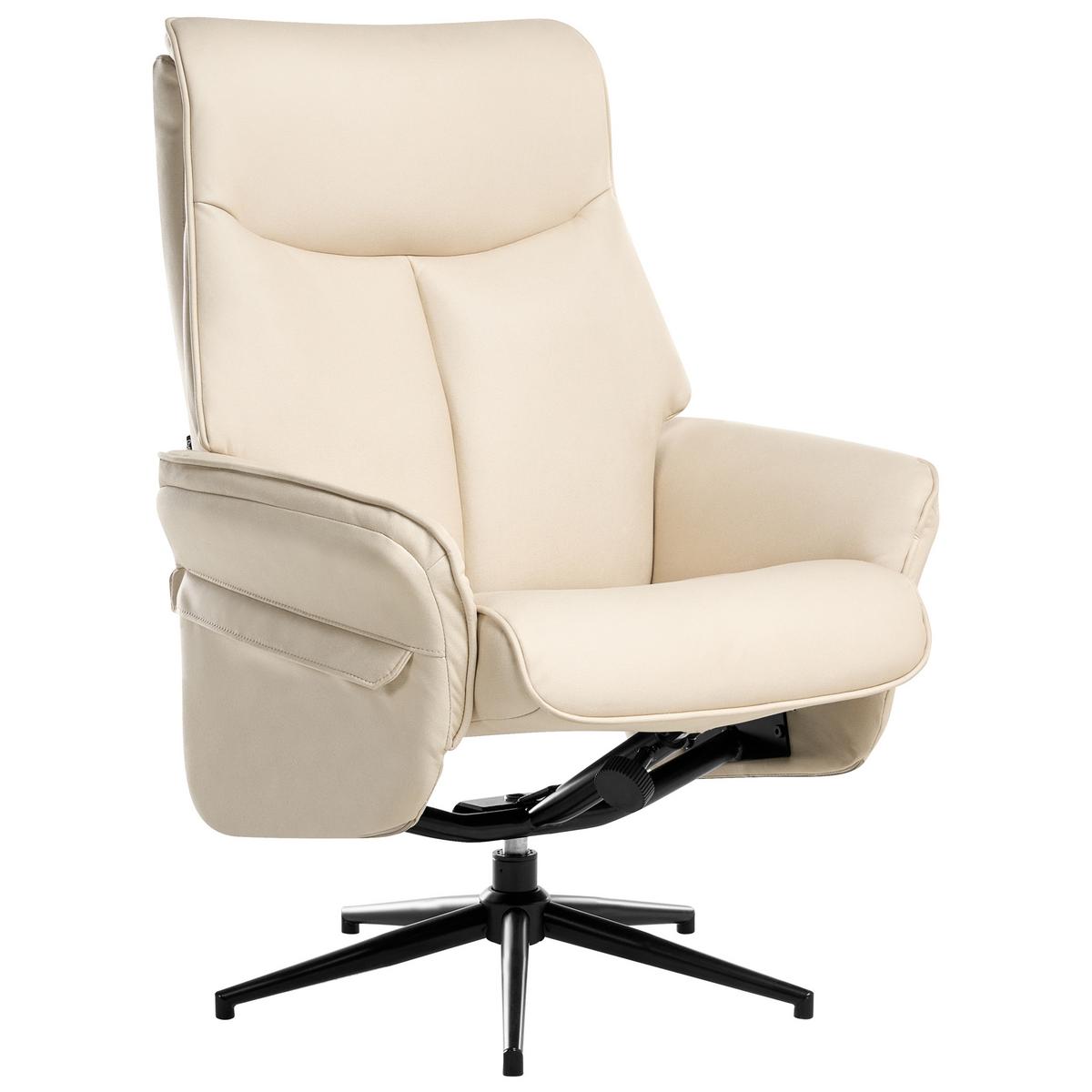 FERNSEHSESSEL Hellbeige Erato - Schwarz, Kunststoff (73/89/78cm) - Beliani