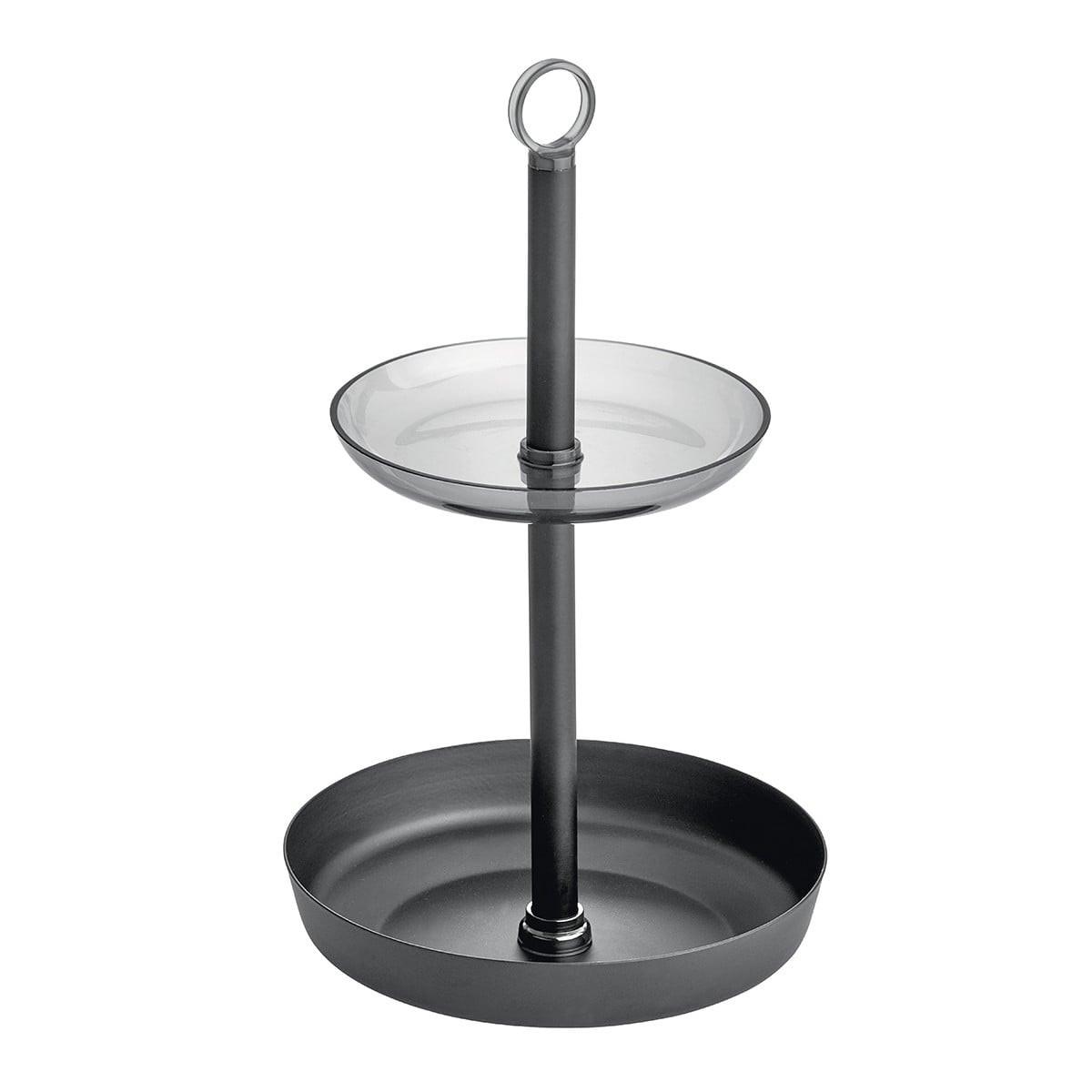 SCHMUCKHALTER 2 Ebenen - Schwarz, Metall (15/25.6/15cm) - Calicosy