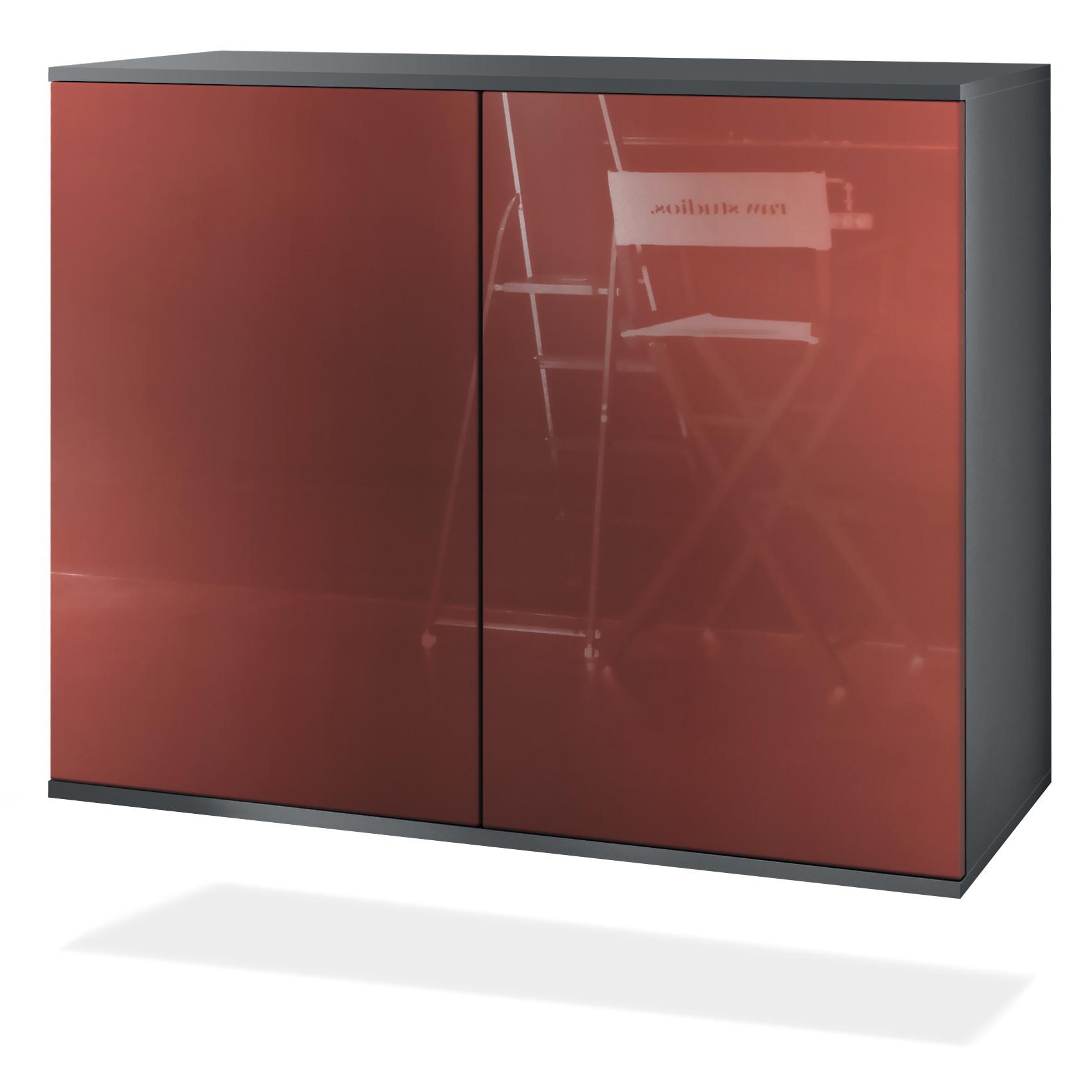 KOMMODE Skadu Bordeaux Hochglanz - Bordeaux, Holzwerkstoff (92.5/73.5/35cm) - Vladon