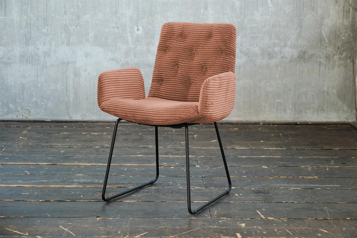 STUHL NEW CHARME Braun Cord (1er-Set) - Braun, Textil (59/87/66cm) - KAWOLA