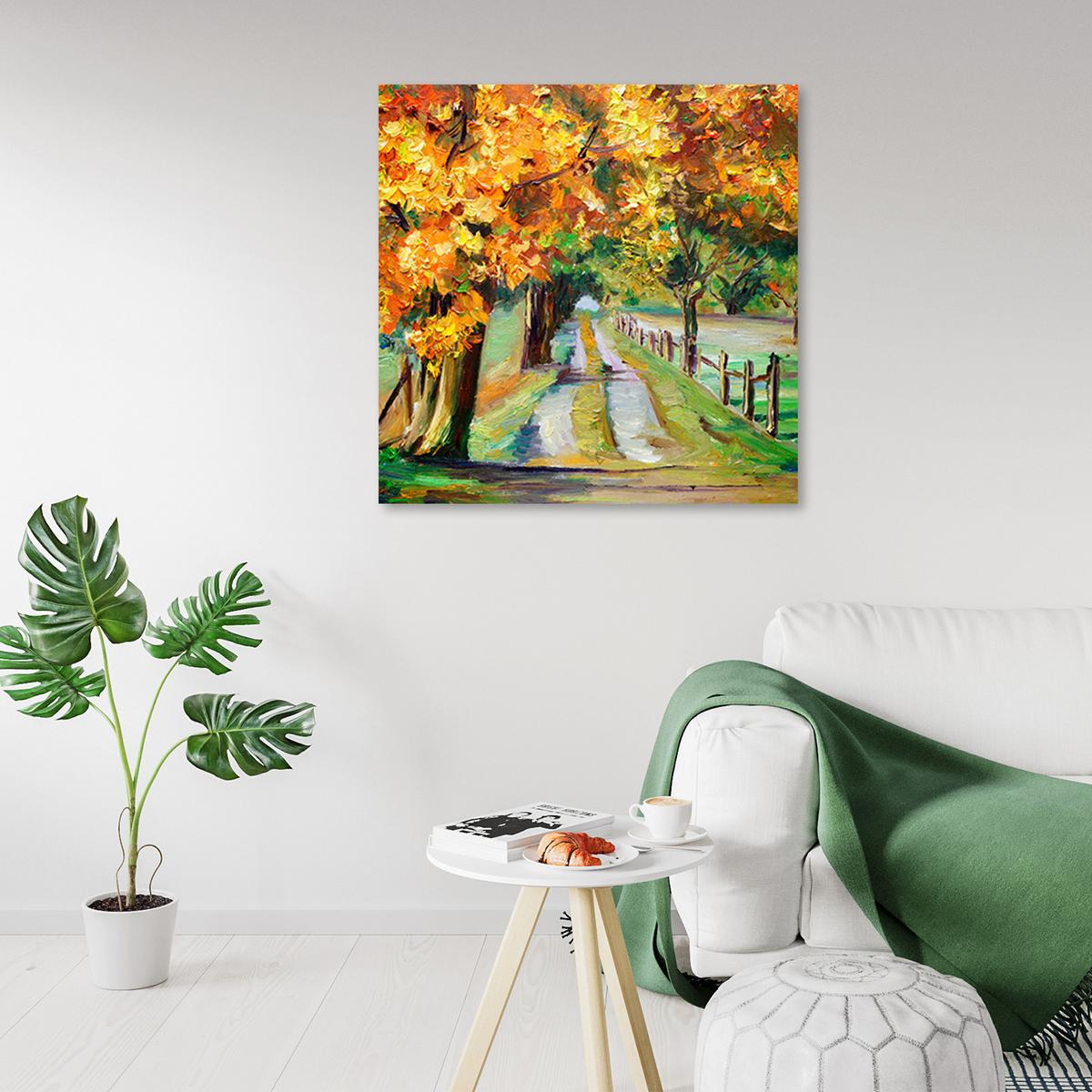BILD auf Leinwand, Landschaften - Orange 30x30cm - Orange, Textil (30/30cm) - Feeby