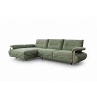 ECKSOFA ANISSA Grün Flachgewebe - Schwarz/Grün, Kunststoff/Textil (297/185cm) - KAWOLA