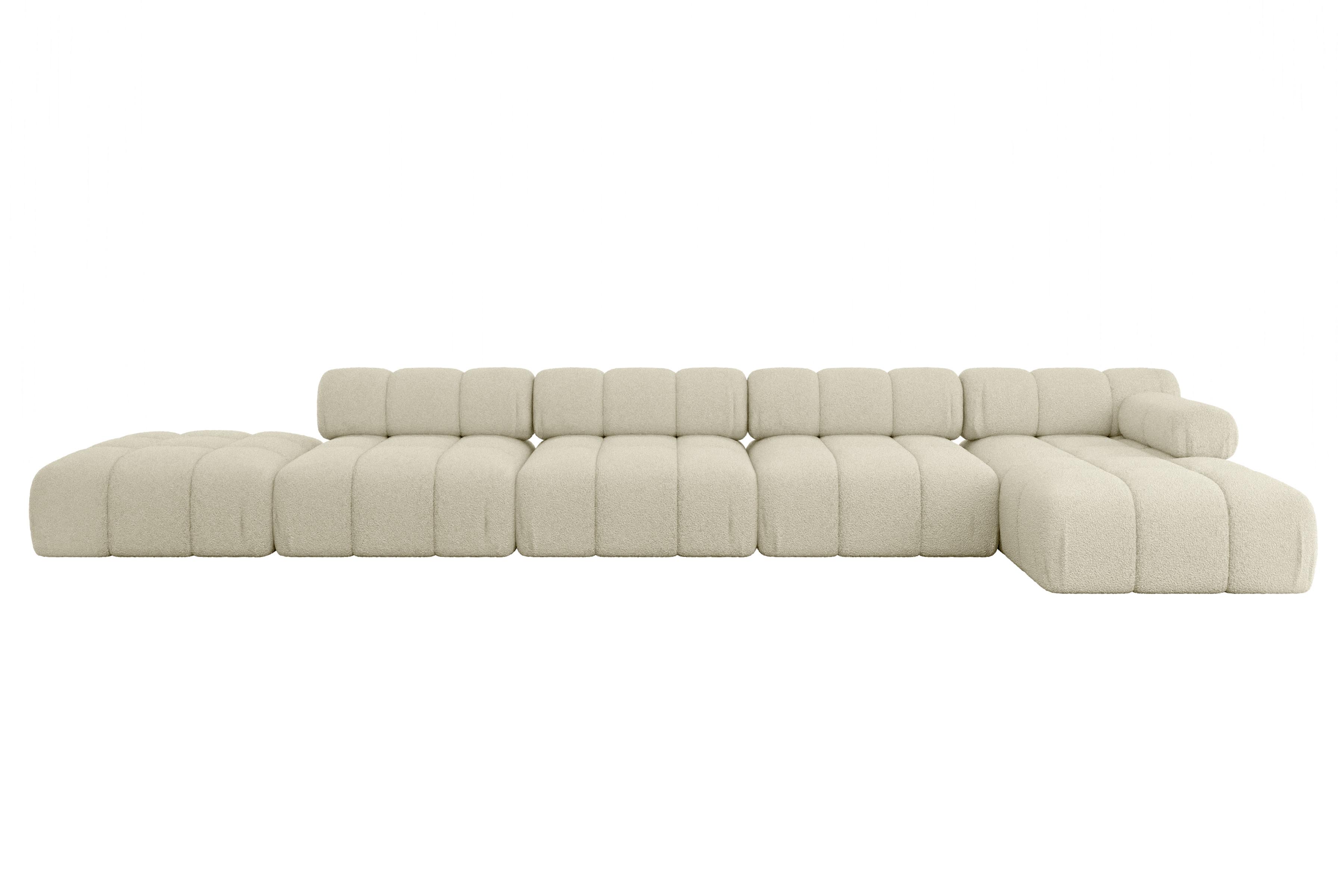 ECKSOFA modulares Sofa Lizur-L3 - 475x160x70 cm Beige Bouclé - Beige, Holzwerkstoff/Textil (475/160cm) - ALTDECOR