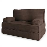 BETTSOFA LADIA aus Schaumstoff Kordstoff Braun Schlaffunktion - Braun, Textil (140/86/60cm) - MASSENO