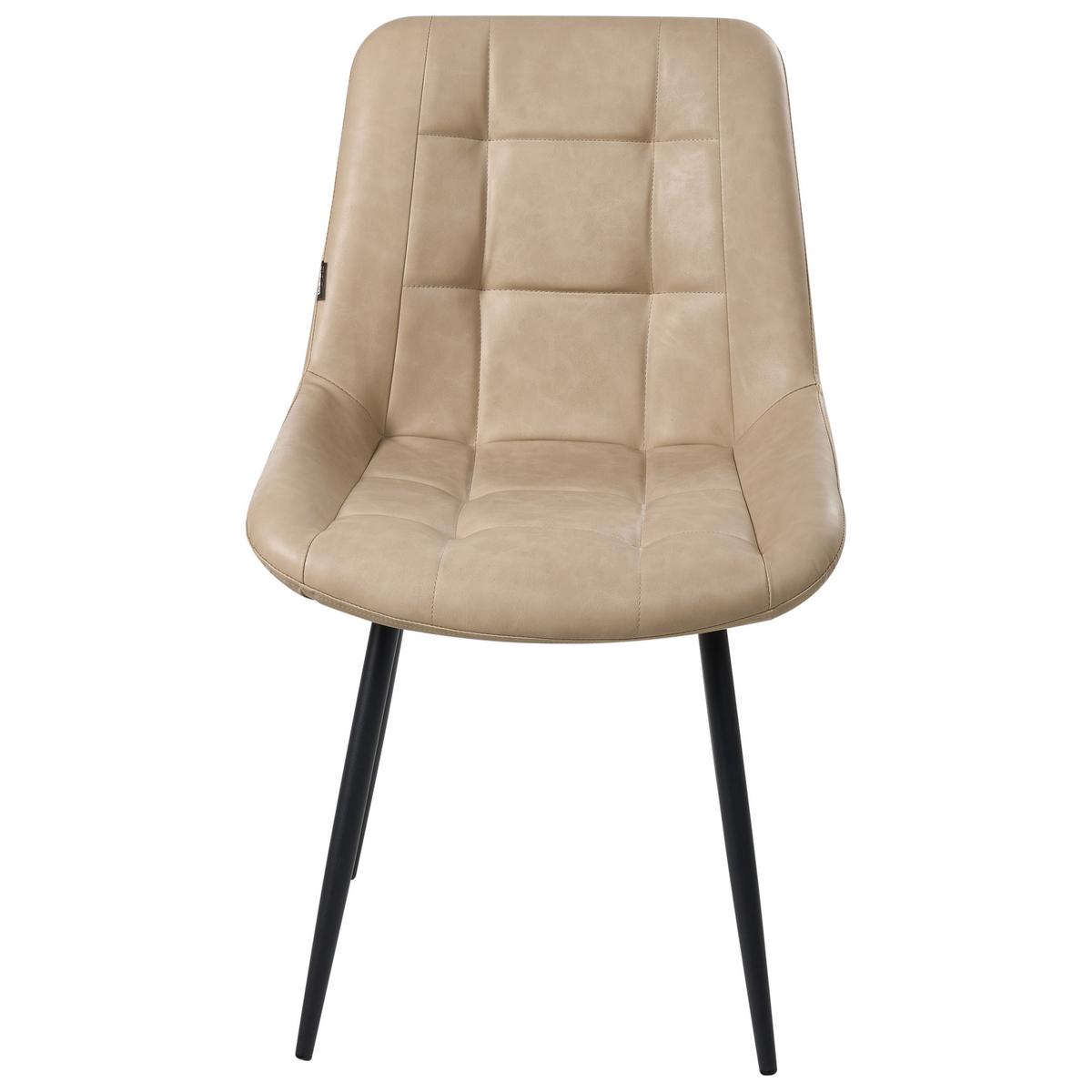 ESSZIMMERSTUHL 2er-Set Kunstleder Beige Melrose - Beige, Kunststoff (51/85/58cm) - Beliani