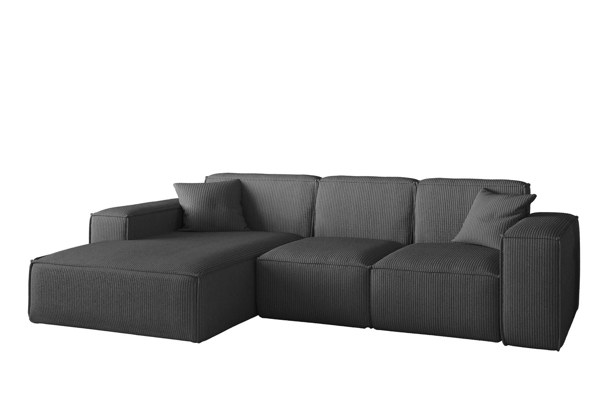 ECKSOFA Celes Premium Stoff Scala - Anthrazit, Holzwerkstoff/Textil (266/165cm) - Fun Möbel