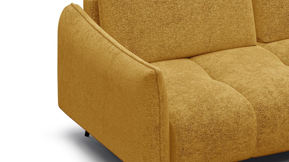 SOFA AERA 2,5-Sitzer, gelb - Gelb/Schwarz, Holz/Textil (187/89/96cm) - Wozimo