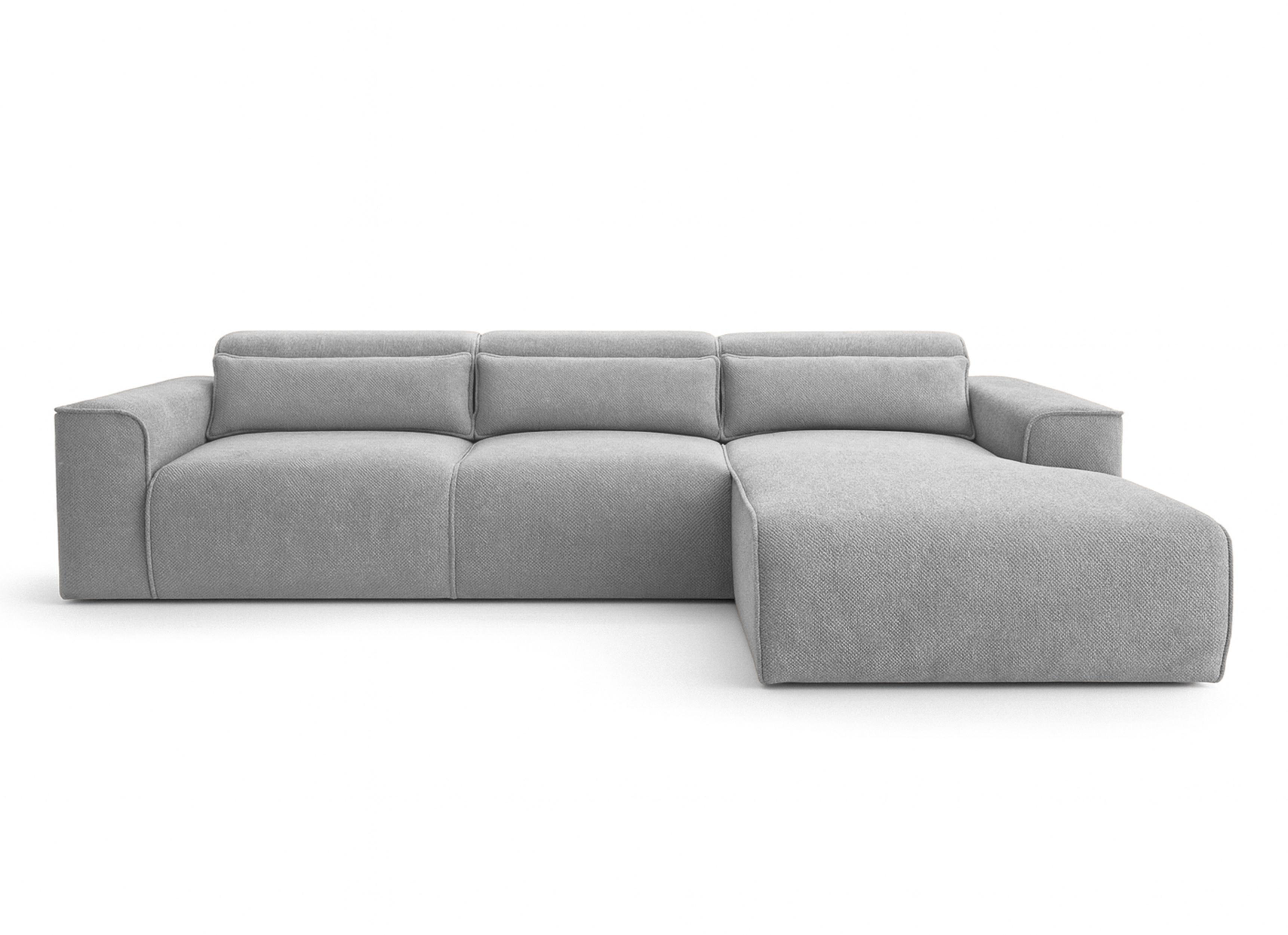 ECKSOFA L Form Ruyam Hellgrau 310/165/78 cm – Schlaffunktion Rechts - Hellgrau/Schwarz, Kunststoff/Textil (310/170cm) - AX Living