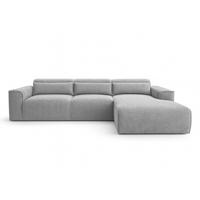 ECKSOFA L Form Ruyam Hellgrau 310/165/78 cm – Schlaffunktion Rechts - Hellgrau/Schwarz, Kunststoff/Textil (310/170cm) - AX Living