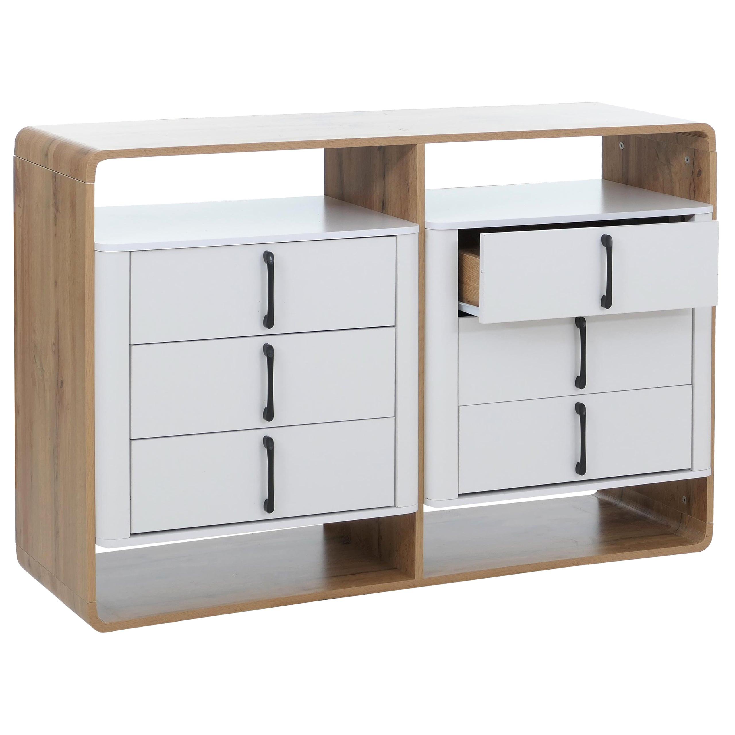 KOMMODE Weiß, Braun - Weiß/Braun, Holz (120/80/42cm) - MCW