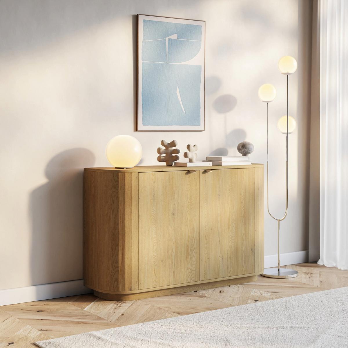 SIDEBOARD Coru Eiche Cremona Torro 140 cm - Eichefarben/Goldfarben, Holzwerkstoff/Metall (140/90.9/39.1cm) - Selsey